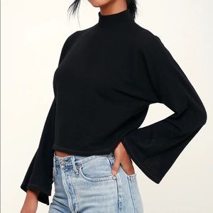 NWOT Reid Black Mock Necked Sweater Top